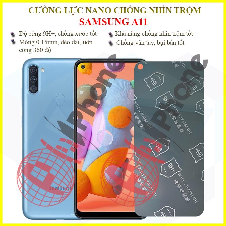 Dán chống nhìn trộm dành cho Samsung A11 - Dán cường lực dẻo nano 9H+