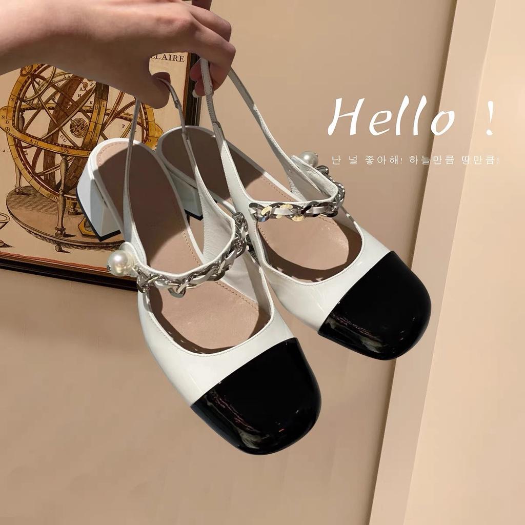 GIÀY SANDAL GÓT VUÔNG DA BÓNG QUẢNG CHÂU CAO CẤP SD1179