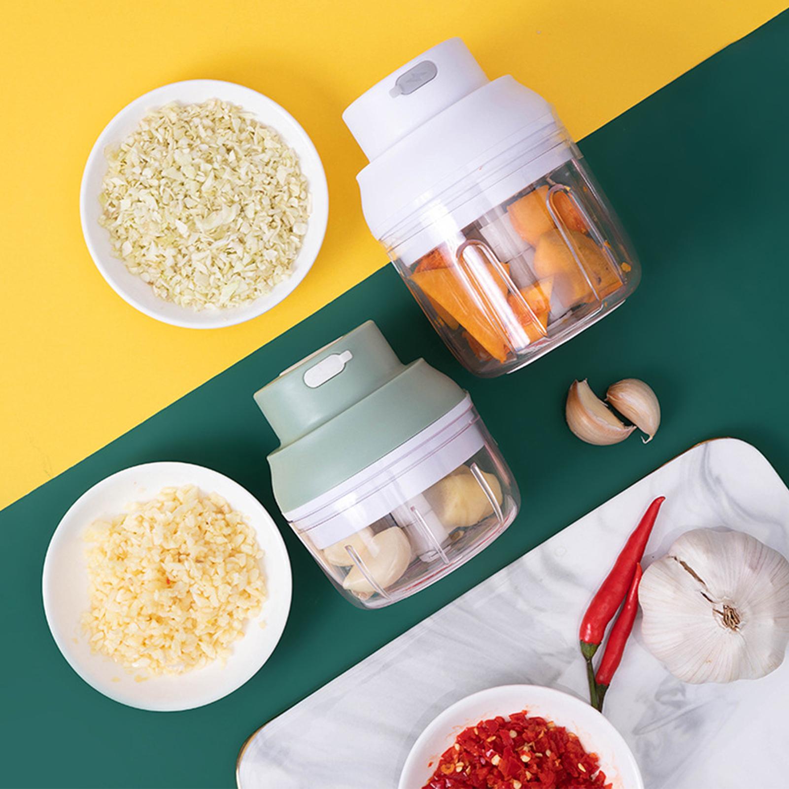 Máy xay tỏi điện mini không dây, băm nhuyễn thực phẩm đa chức năng có cổng sạc USB