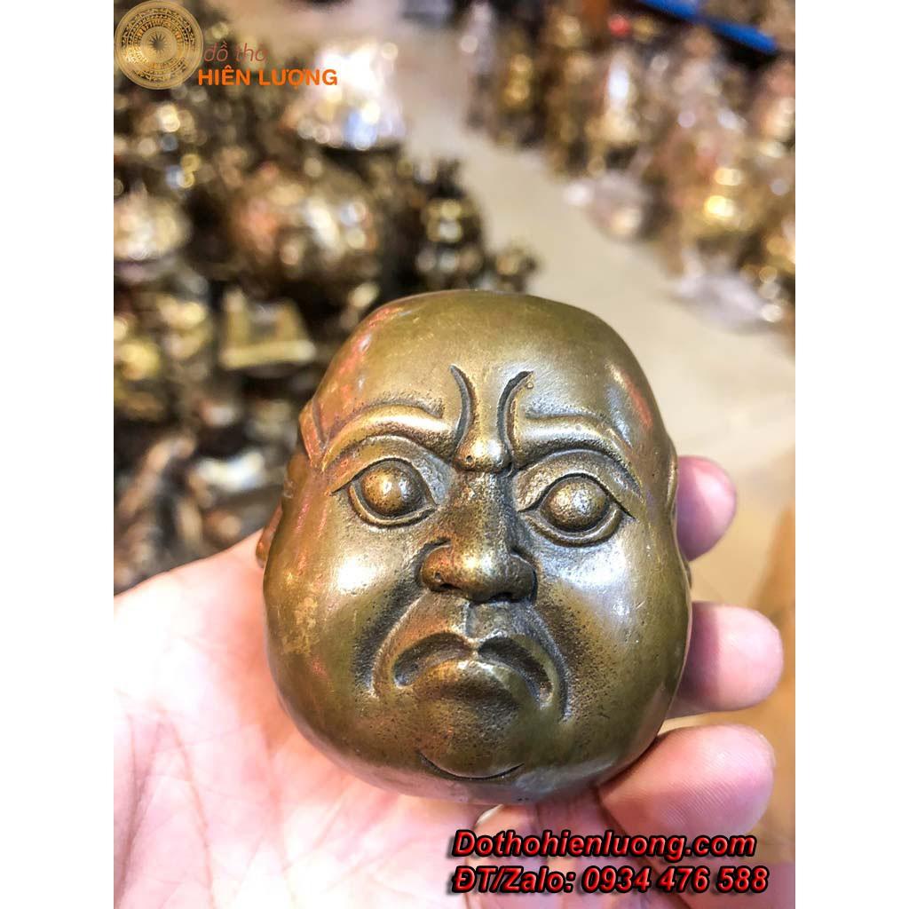 Đầu Phật 4 Mặt Bằng Đồng Màu Giả Cổ