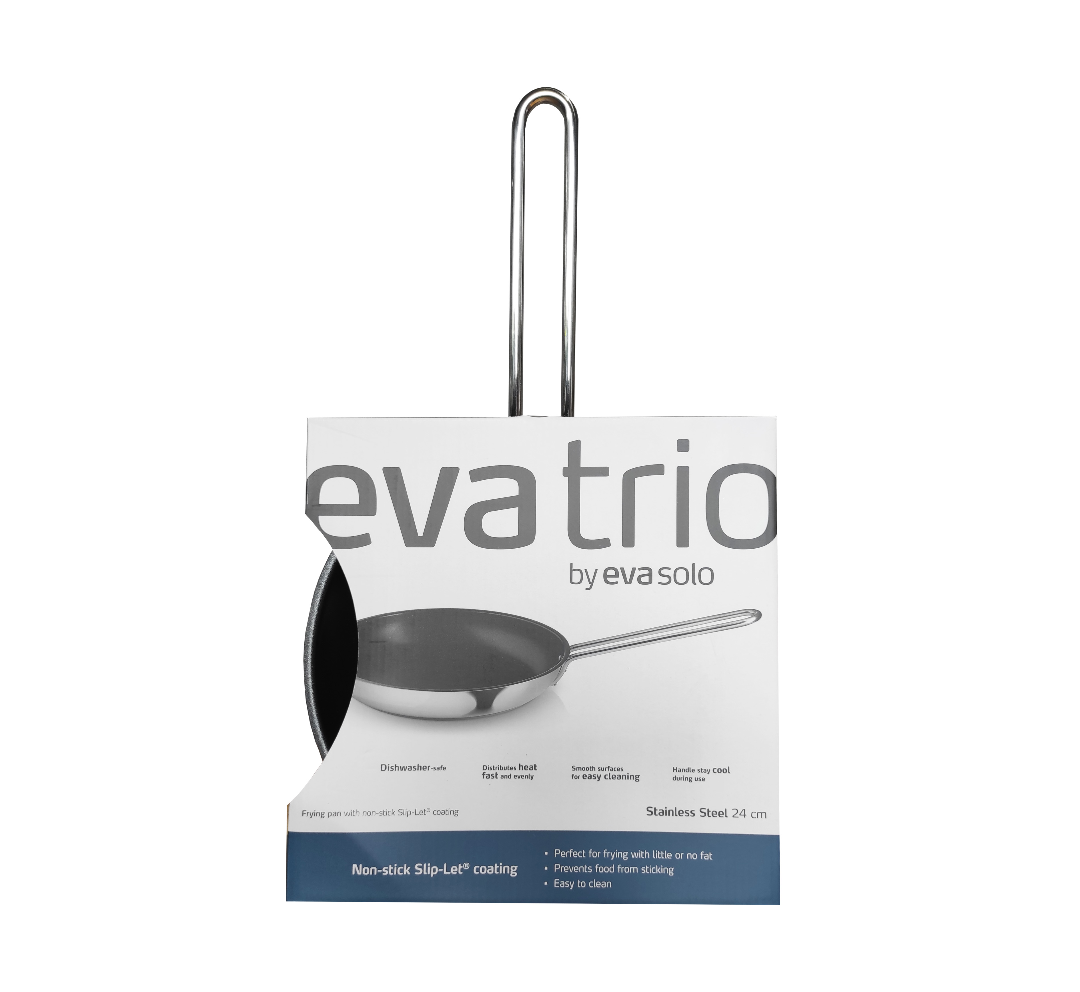 Chảo 24cm phủ Slip-Let, dòng thép không gỉ. Nhãn Eva Trio, Đan Mạch