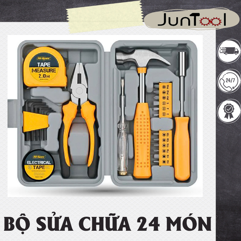 Bộ Dụng Cụ Tua Vít Kìm Búa Sửa Chữa Gia Đình 24 Món, Dùng Để Sửa Chữa Đồ Dùng Trong Gia Đình Giao Màu Ngẫu Nhiên