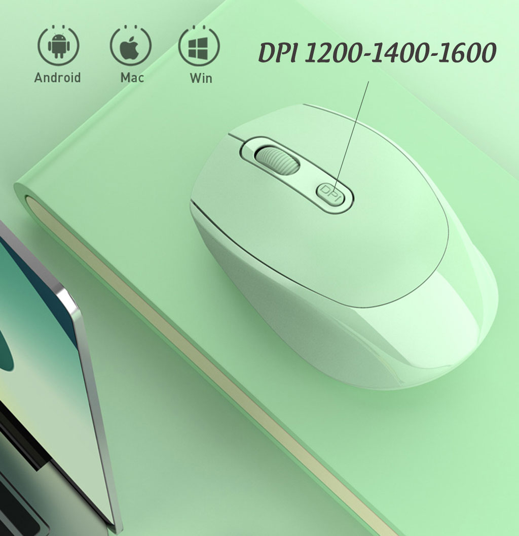 Chuột không dây bluetooth PIXLINK M100B chống ồn, DPI 1600  sạc pin - Hàng chính hãng