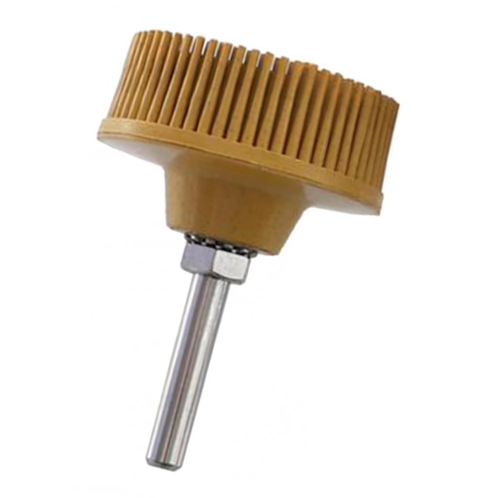 2pcs Tapered Bristle Disc Drill Brush Attachment Rubber Polishing Deburring Disc