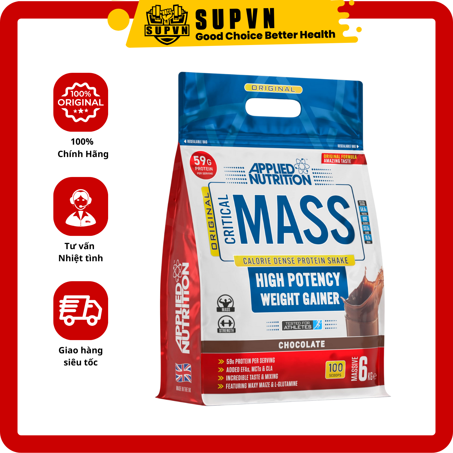Original Critical Mass - Sữa Tăng Cân Nhanh Applied Nutrition