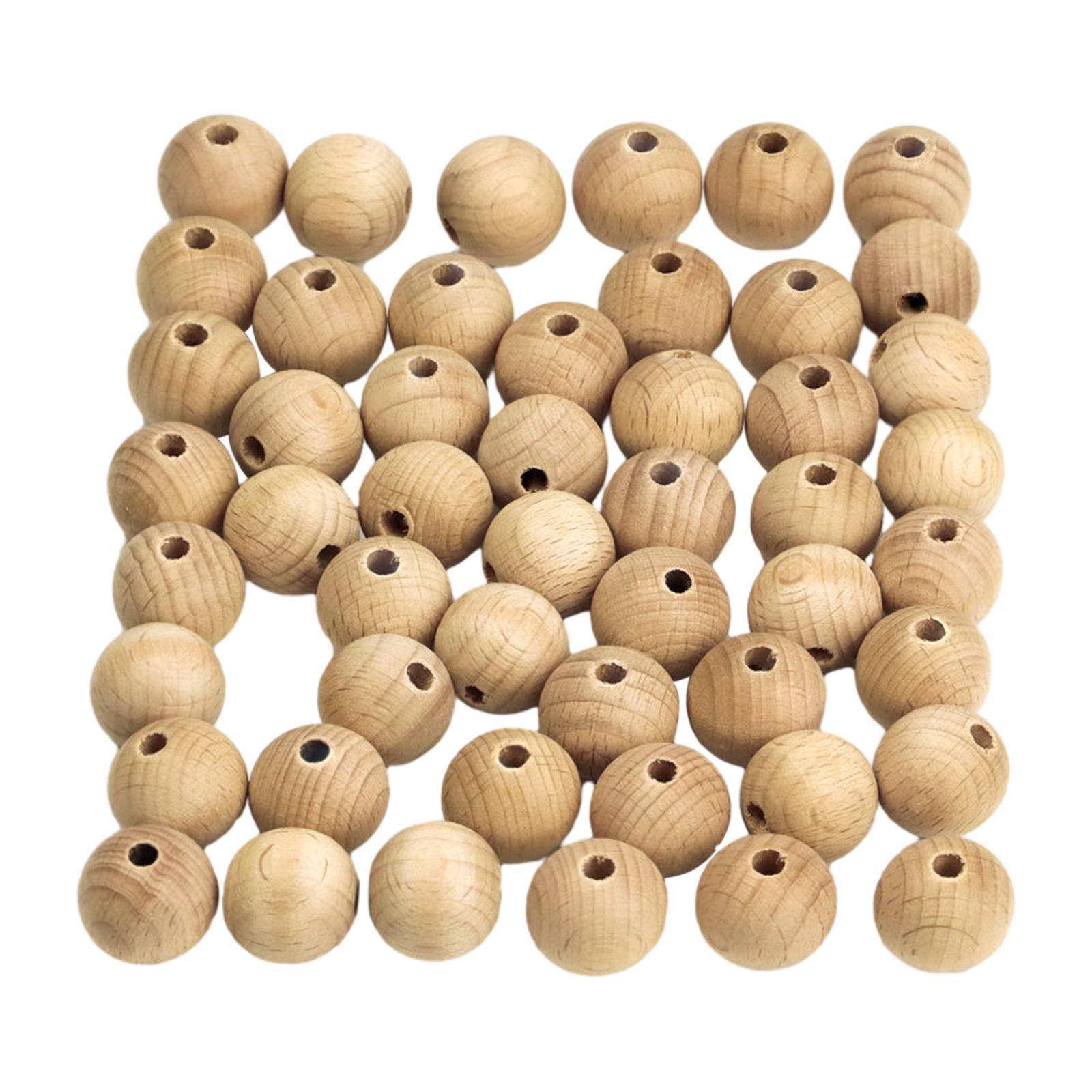 50x Wooden Beads Wood Beads for Home Party Holiday Decoration Supplies