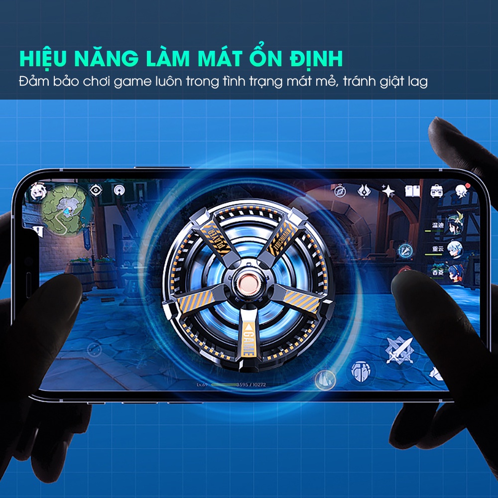 Quạt tản nhiệt điện thoại Sò Lạnh Memo CXA3 - Quạt hạ nhiệt có đèn LED Gaming và nam châm từ tính siêu mạnh - Hàng nhập khẩu