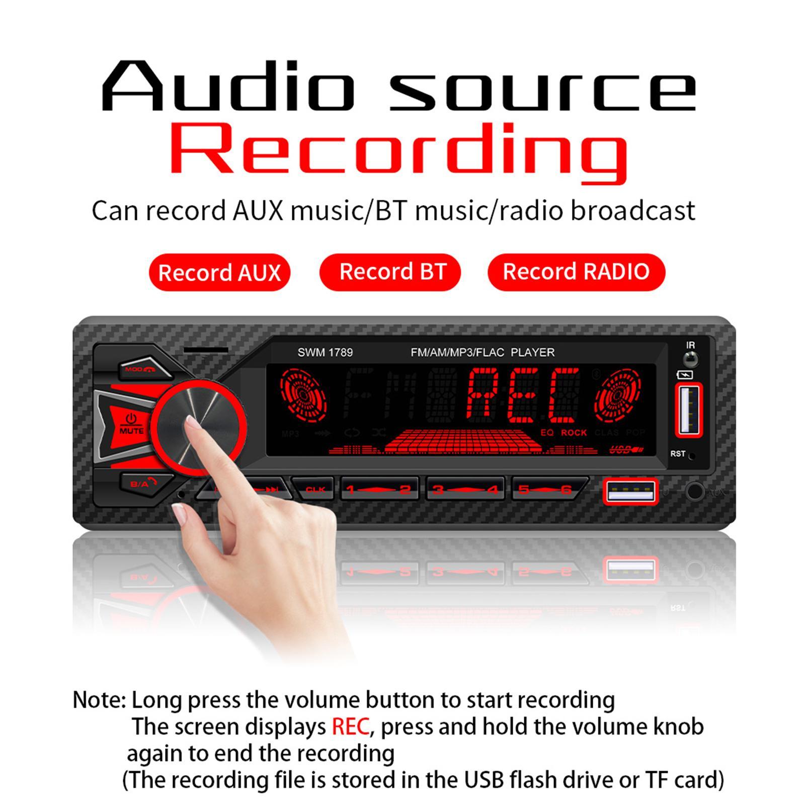 Car Stereo Receiver MP3 Player Mobile App Control AUX Input AM/FM Radio