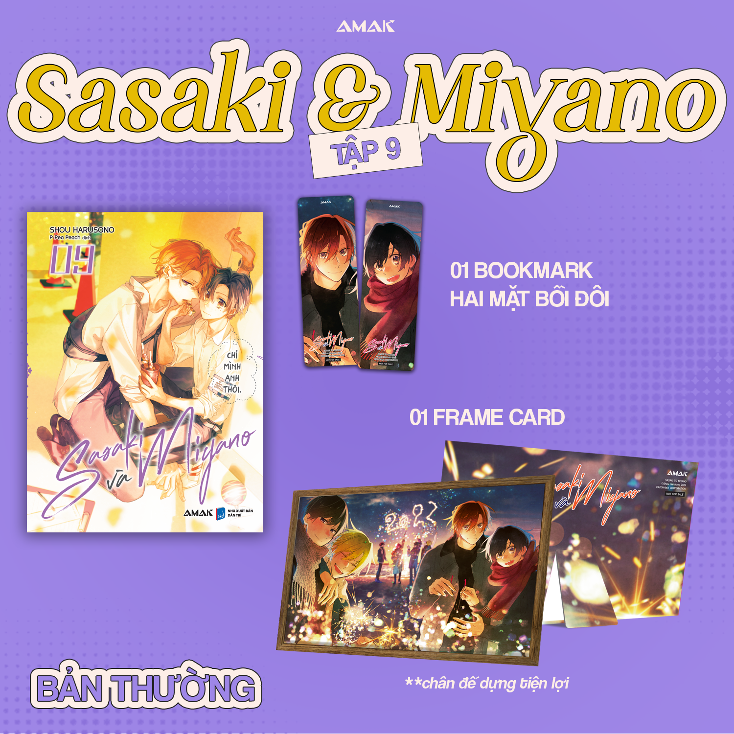 Sách - Sasaki Và Miyano - Tập 9 - Tặng Kèm Bookmark Hai Mặt Bồi Đôi + Frame Card Kèm Chân Đế Dựng Tiện Lợi - ảnh 4