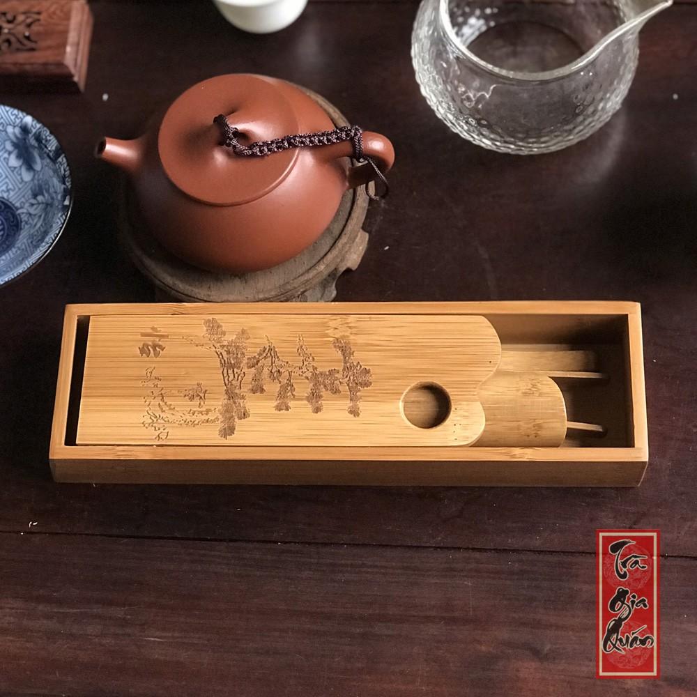 Bộ Trà Cụ Trúc Chạm Khắc