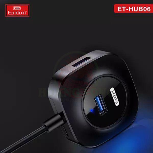 Ổ Cắm USB Earldom HUB-06 (Hỗ Trợ 4 Cổng USB 2.0) - Hàng nhập khẩu