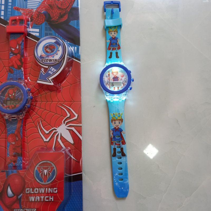 Đồng hồ bé trai hình siêu nhân, có đèn chớp nháy nhiều màu