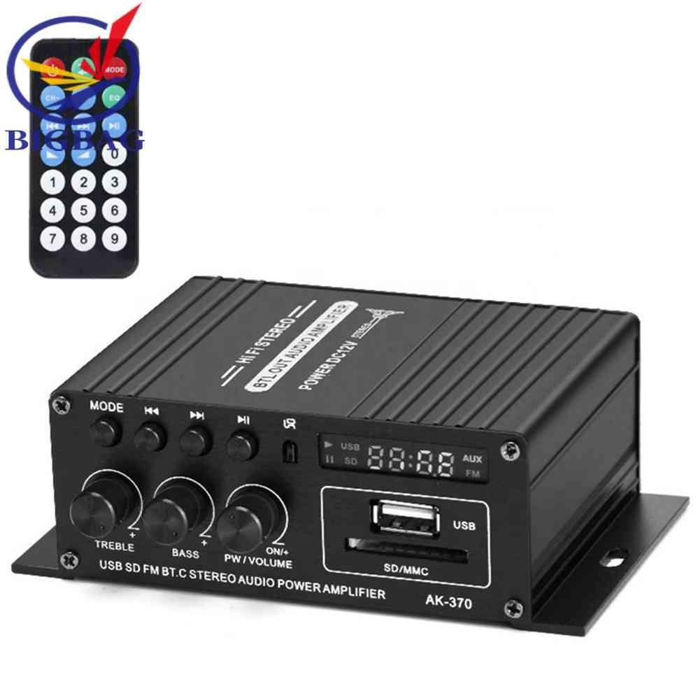 Bộ Khuếch Đại Âm Thanh Kỹ Thuật Số Bluetooth AK-370 HIFI Kênh 2.0 12V