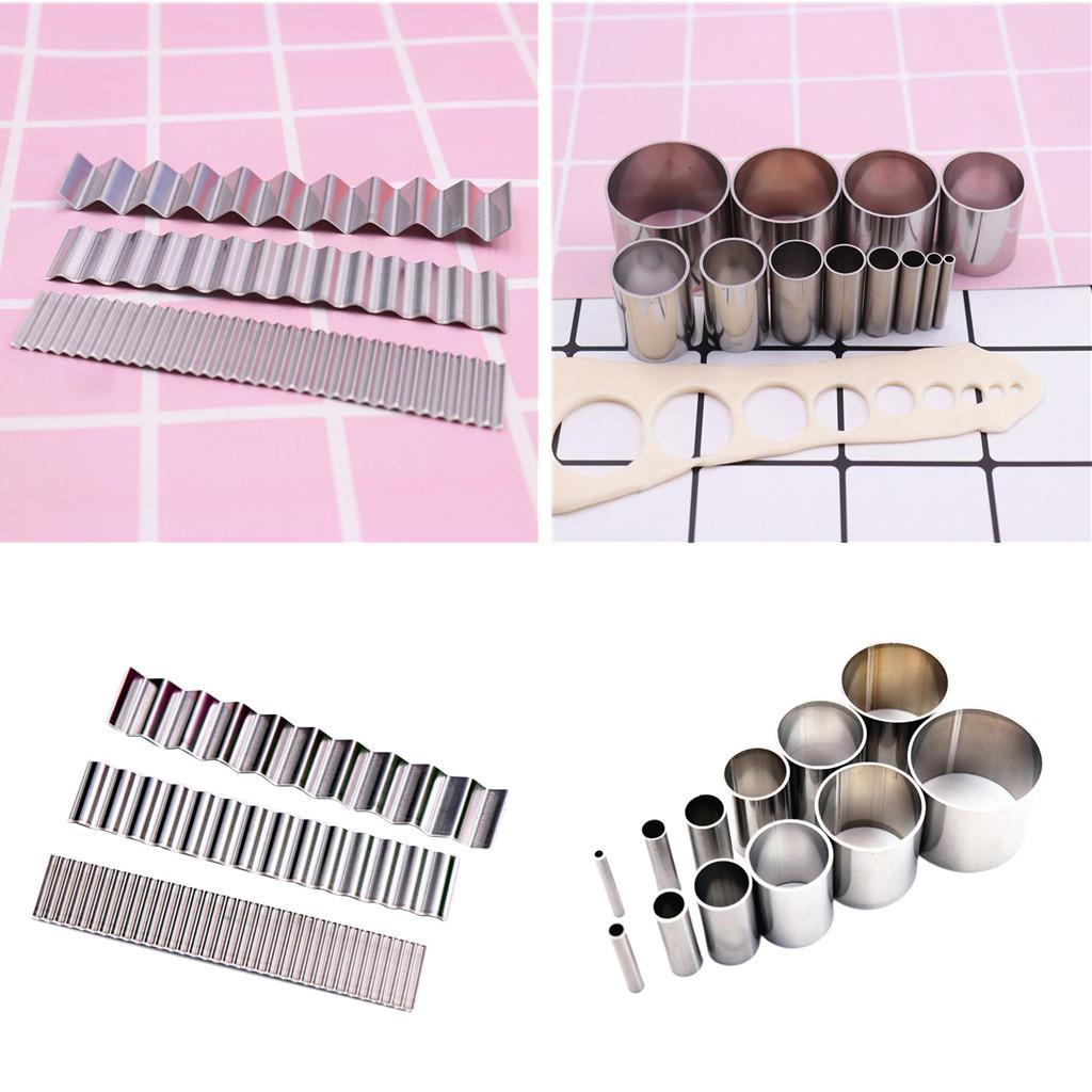 2 Set Polymer Clay Cutter Shapes Puncher Hole Punch Metal Mold