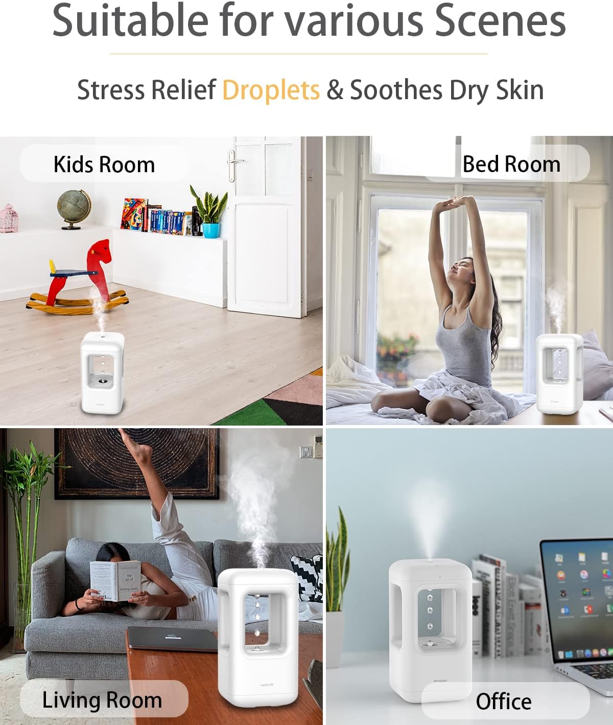 Máy Phun Sương Tạo Độ Ẩm Không Khí Xiaomi Beiwei KLS-08 Dung Tích 3L Lít - Hàng Nhập Khẩu
