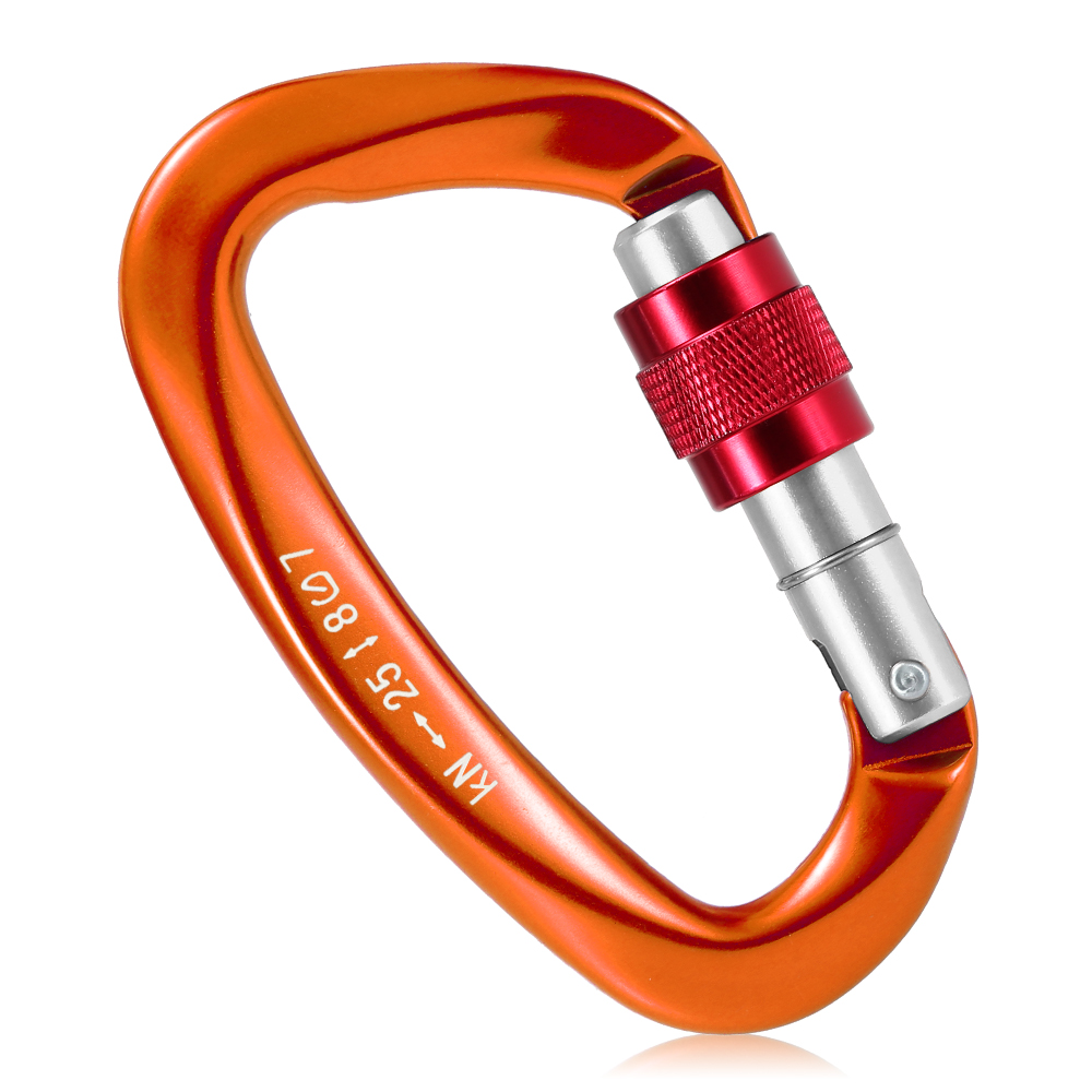 Móc khóa Carabiner chữ D 25KN đa năng, dã ngoại