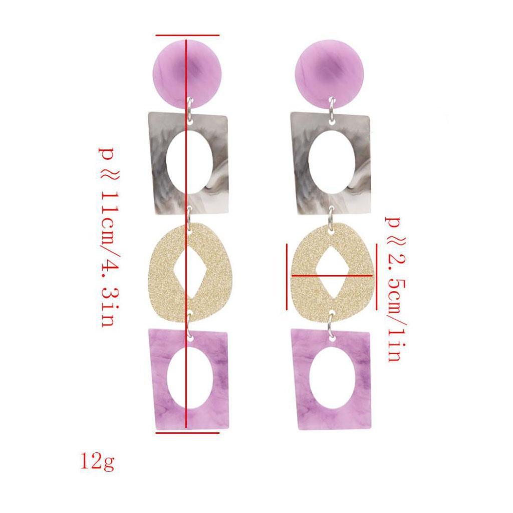 Women Acrylic Geometric Bohemian Drop Earrings Studs Dangle Jewelry