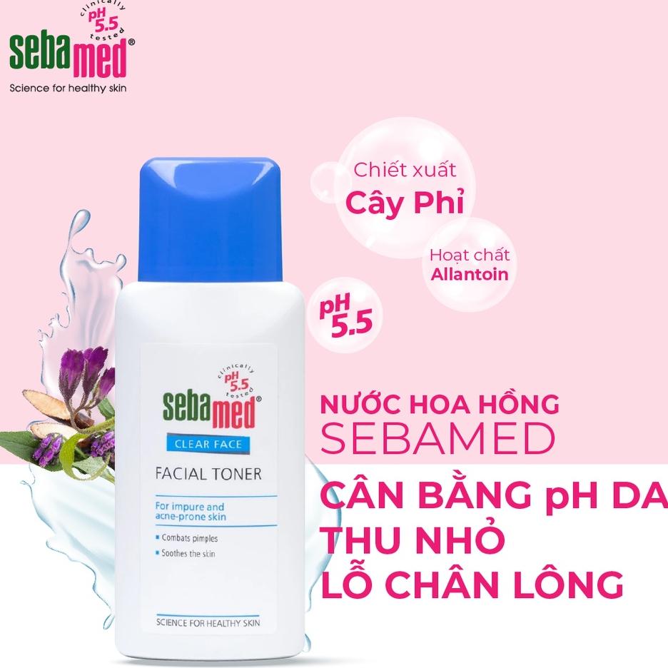 Nước hoa hồng cân bằng, se khít lỗ chân lông Sebamed Facial Toner pH5.5 chai 150ml