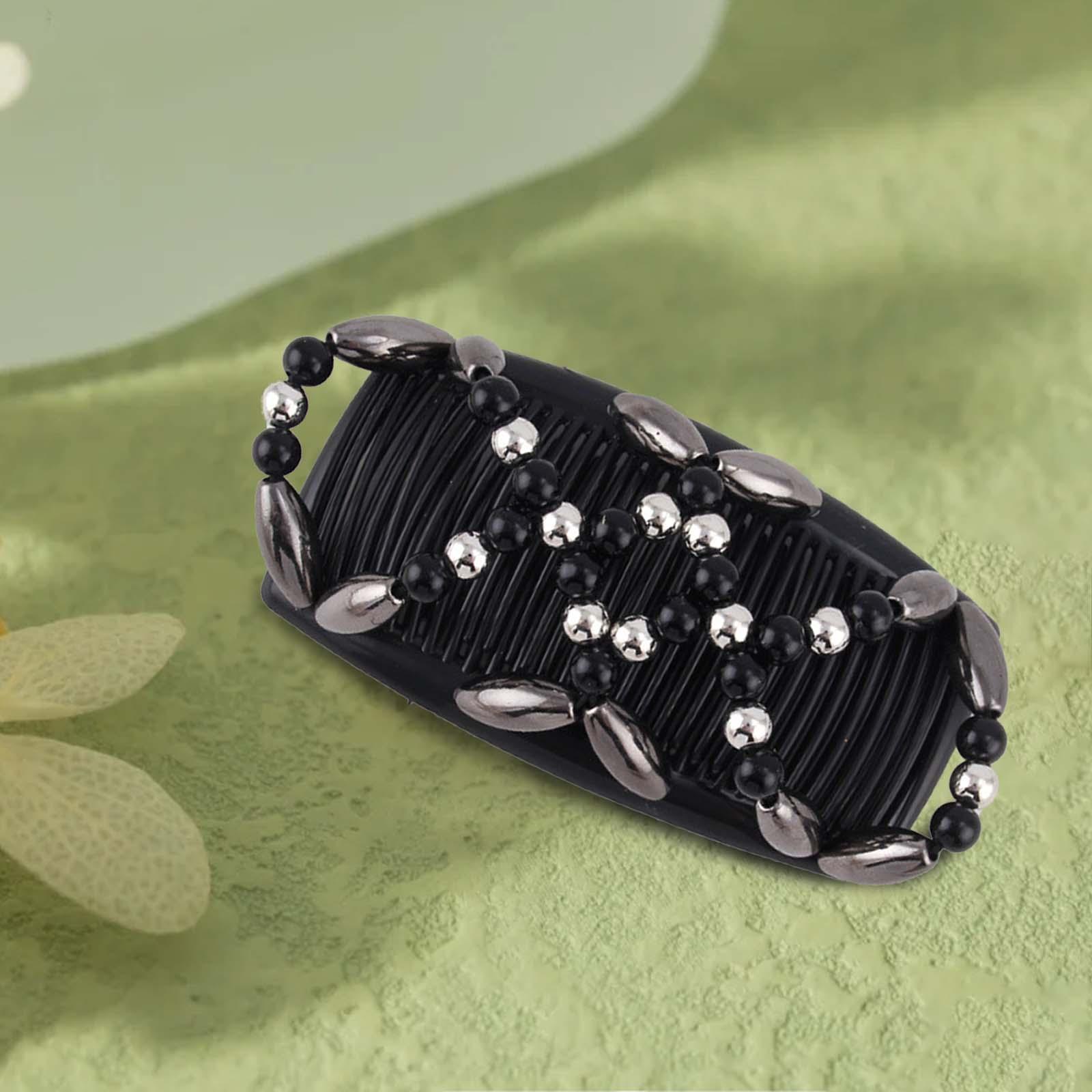Beads Hair Combs Bun Making Tool Bead Hairpins Accessories Hair Clips Elastic Headwear for Stage Birthday Daily Party Decoration