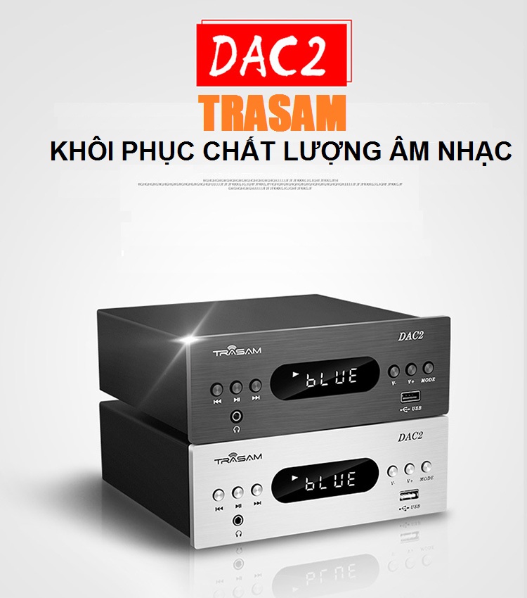 ROGTZ - Bộ Giải Mã Trasam DAC 2PRO Chip SA9926 Bluetooth 4.2 Kết nối đa dạng Coaxial Optical USB Hỗ trợ đọc USB Biến áp riêng biệt Chất âm ấm áp Bass chắc Amply mạnh mẽ Thiết kế sang trọng - Hàng Chính Hãng