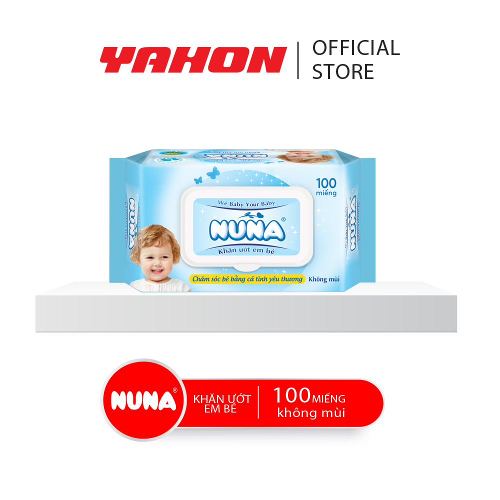 Bao Khăn Ướt Em Bé NUNA Không Mùi, 100 Miếng/Bao
