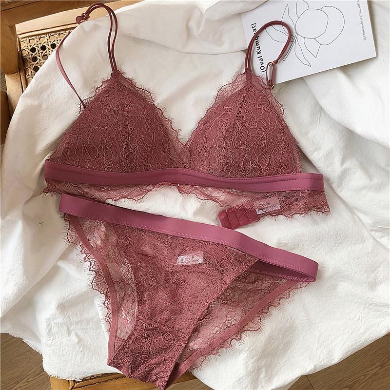 Bộ Bralette Ren Đệm Mỏng 3D Mới S322