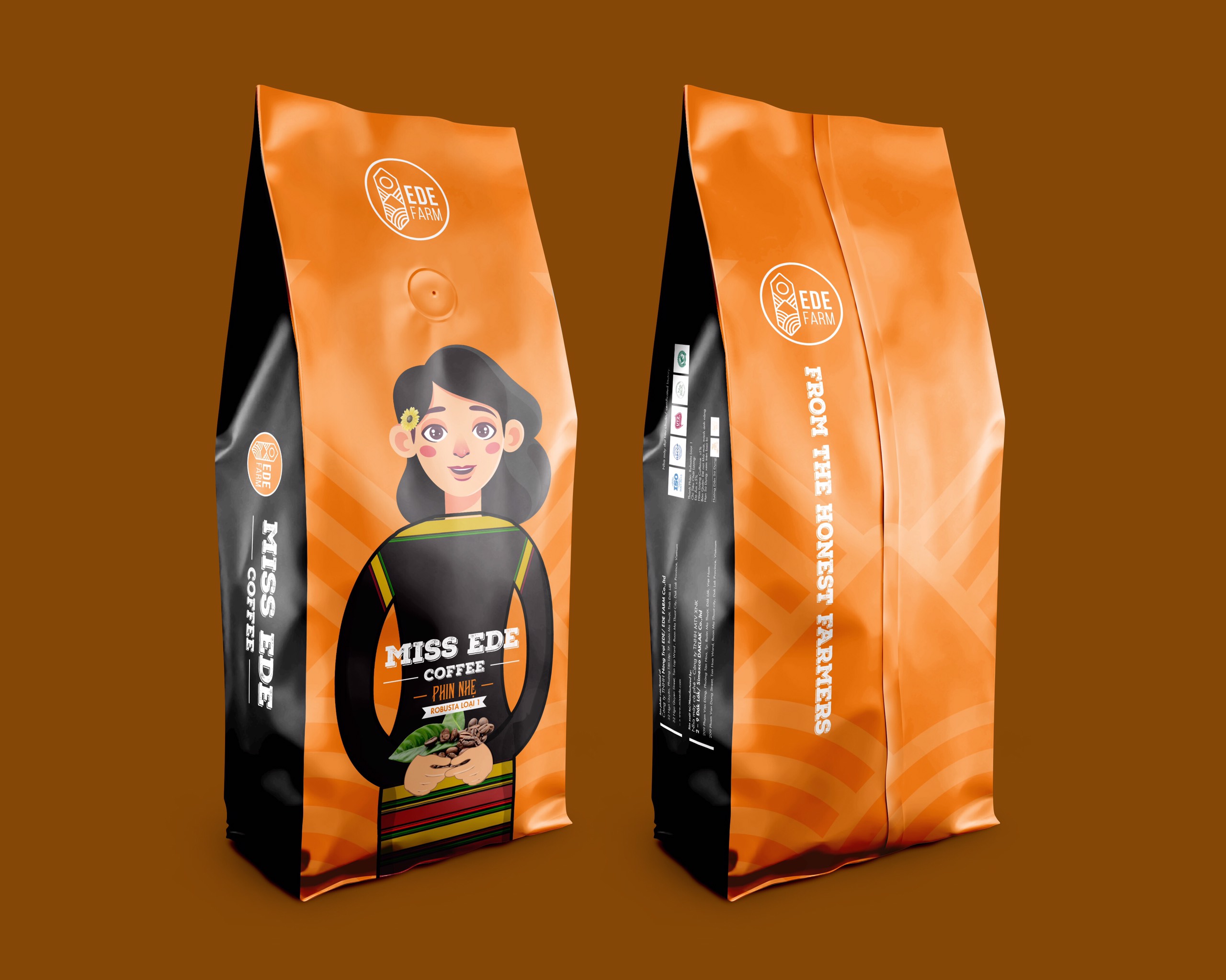 Cà phê Rang mộc nguyên chất MISS EDE Phin Nhẹ - Honey Robusta 250g