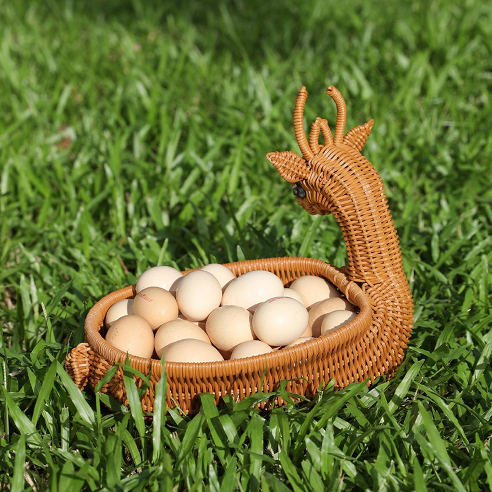 Rattan Fruit Basket Food Serving Basket Kitchen Organizer Snack Serving Bowl