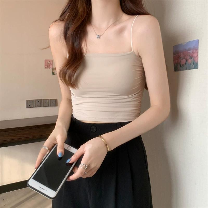 Áo Bra 2 Dây NHÚN EO BỤNG DÁNG croptop, chất su thun cogiãn, mềm mịn mát, có đệm ngực chất mềm mịn mát, nhiều màu để chọn lựa Nữ Women