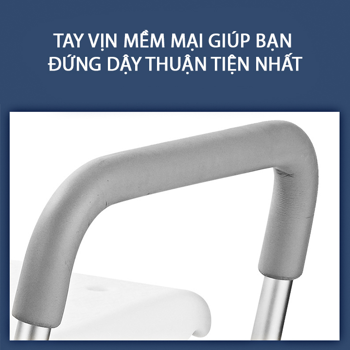 Ghế đi vệ sinh cho người già kèm ghế tắm có tay vịn tựa lưng chắc chắn, Ghế tắm cho người bệnh, Ghế đi vệ sinh kèm bô vệ sinh cho người ốm