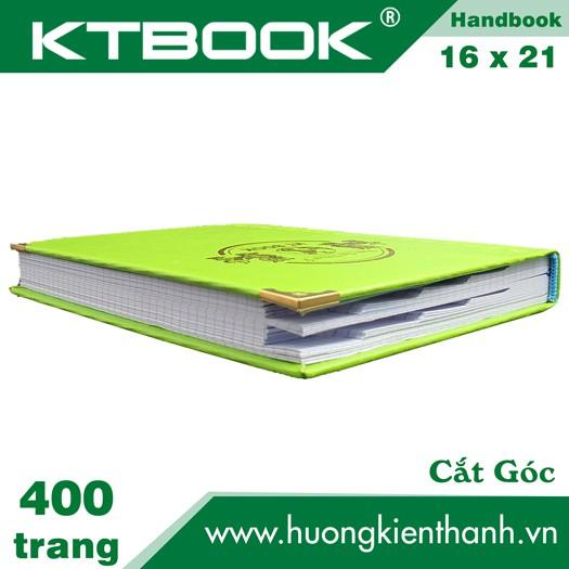 SỔ GHI CHÉP BÌA DA KTBOOK HANDBOOK CAO CẤP 400 trang size A5 ruột giấy in caro CẮT GÓC và May Gáy