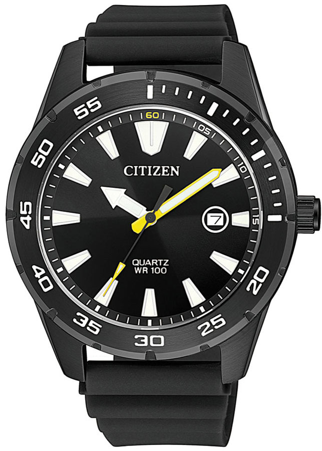 Đồng Hồ Nam Citizen Dây Cao Su BI1045-13E - Mặt Đen