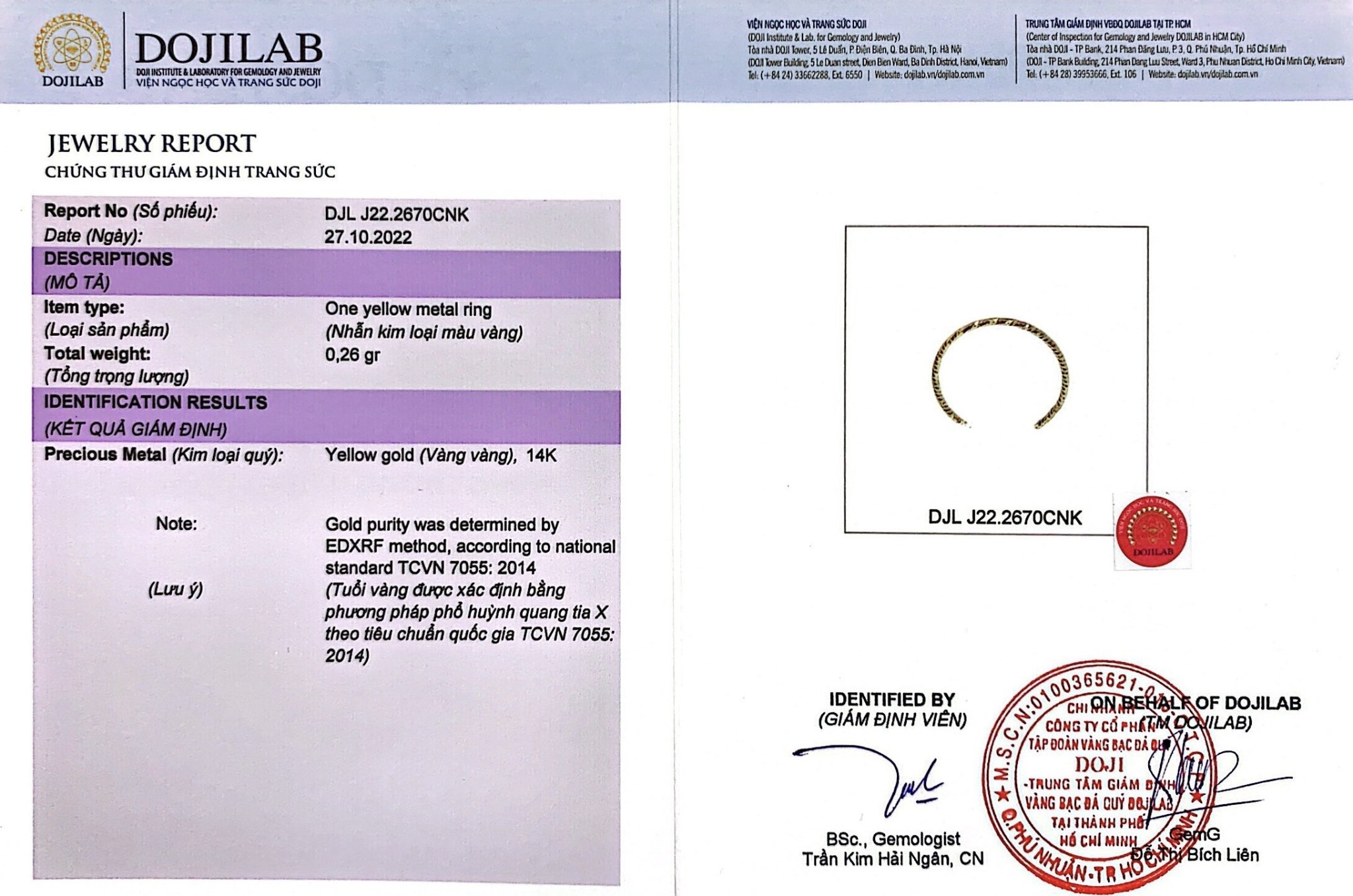 Nhẫn Vàng 14KY Cắt Kim Cương - MOON Jewelry