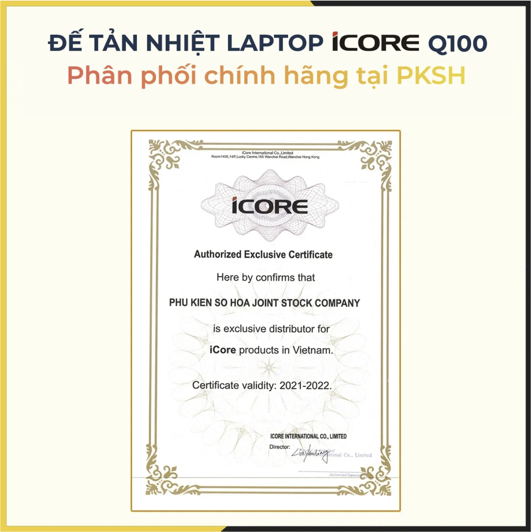 Đế tản nhiệt laptop iCore Q100 - Hàng Chính Hãng