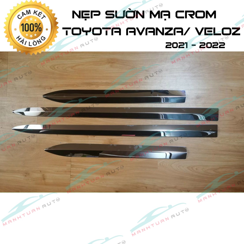 Nẹp sườn xe Toyota Veloz, Toyota Avanza 2020 - 2022 mạ crom cao cấp