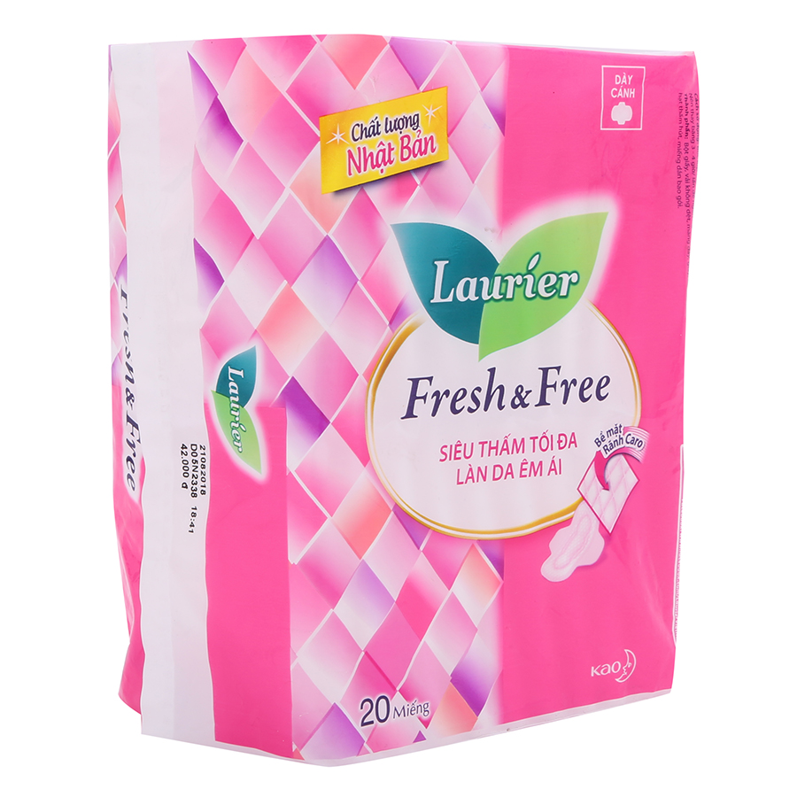 Combo 3 Băng Vệ Sinh Laurier Fresh & Free Dày Cánh - 20 Miếng
