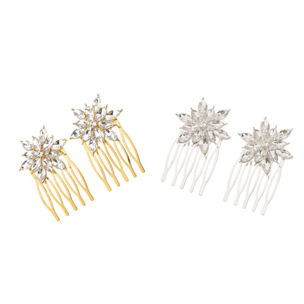 Wedding Bridal Hair Side Comb Pins Rhinestone Crystal Headpiece Hair Accessories