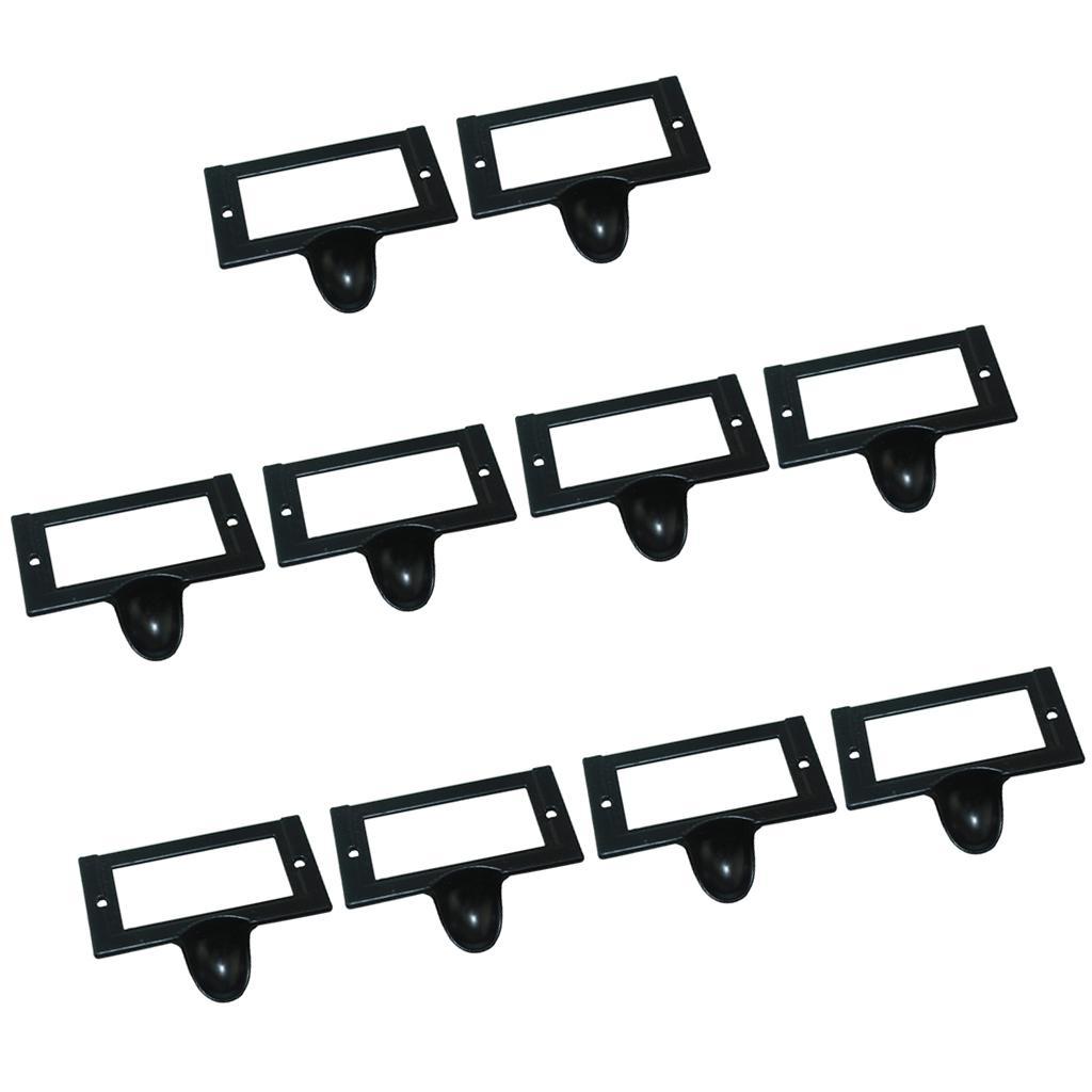 10Pcs Drawer Wardrobe Filing Cabinet Card Frame Label Holder Handle 58*46mm