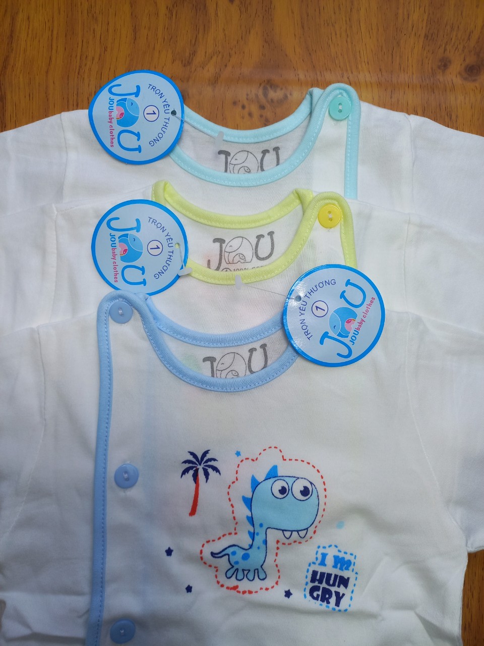 Áo sơ sinh Tay Dài bác sĩ trắng JOU, chất vải cotton 100% cao cấp mềm, mịn, thoáng mát cho bé từ 3-10 kg