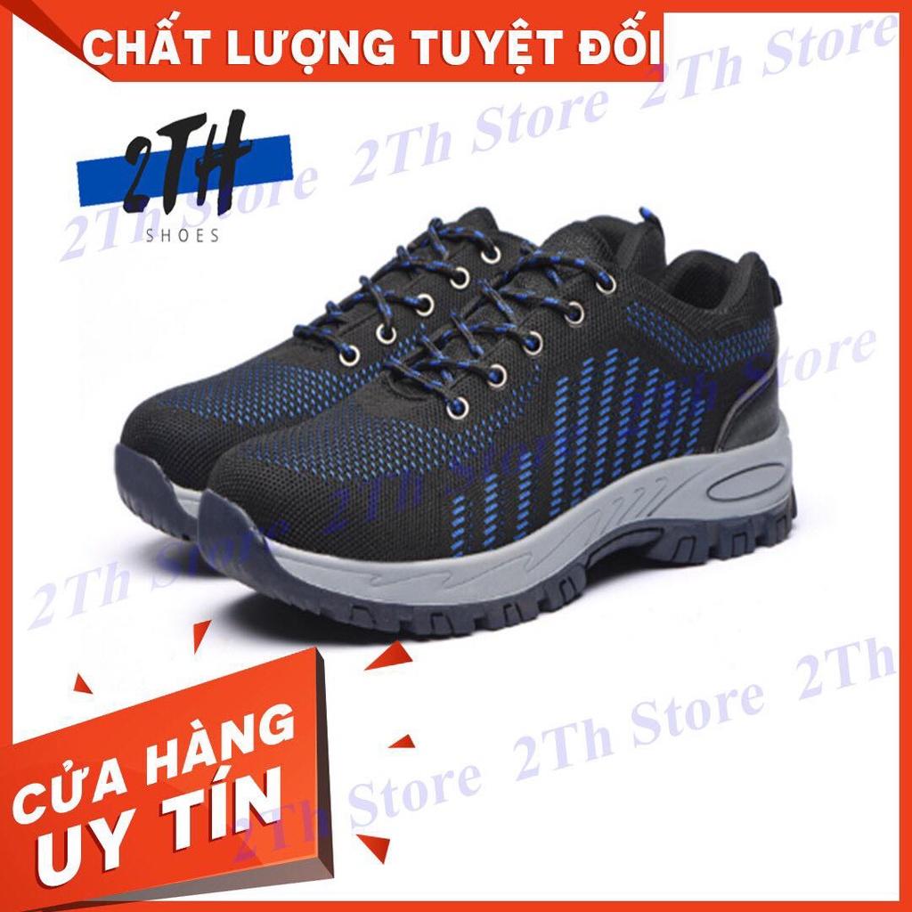 Giày Bảo Hộ Lao Động 2TH Kiểu Dáng Thể Thao Mũi Thép, Đế Lót Thép BD0064- Chống Đinh/Trơn Trượt -Giày Công Trình