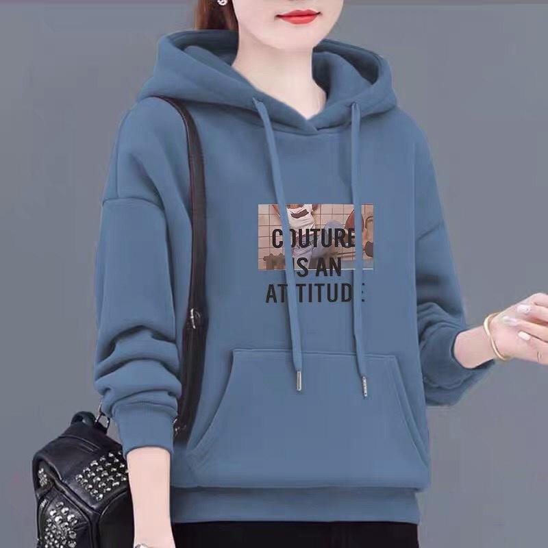 Hình ảnh Áo hoodie nữ nỉ bông thời trang - Áo khoác hoodie nữ mặc nhà cực xinh