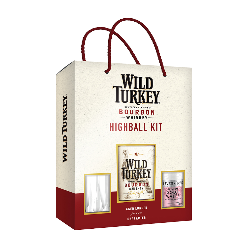 Set WILDTURKEY SODA: Rượu Wild Turkey Kentucky Straight Bourbon 40.5%750ml 02 Fever Tree Soda Water