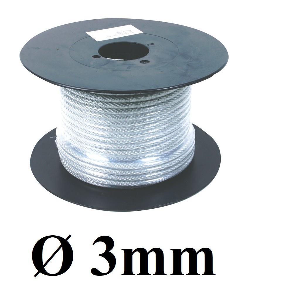 100 mét Dây cáp bọc nhựa phi 3mm, phi 4mm, phi 5mm, phi 6mm