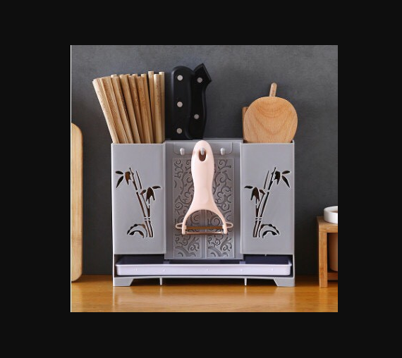 Kệ Giá Đựng Cắm Đũa Muỗng Khay Kệ Để Cắm Dao Nhà Bếp Dán Treo Tường Đa Năng Cao Cấp Sang Trọng