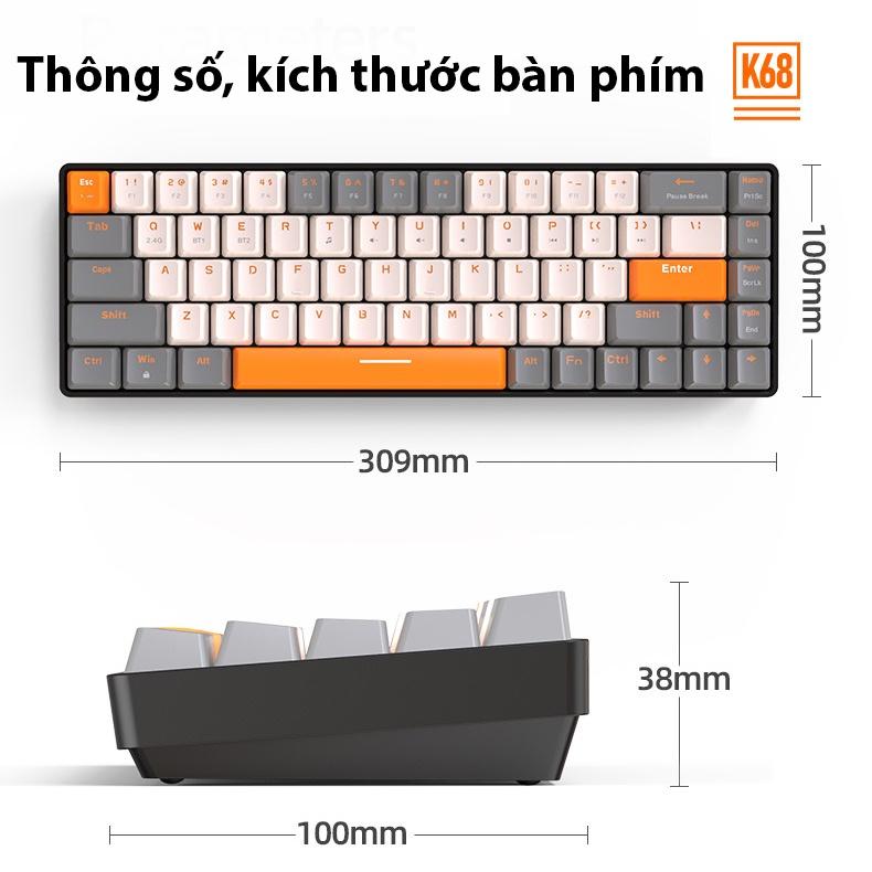 Bàn phím cơ Coputa Bàn phím cơ Bluetooth không dây laptop máy tính gaming cao cấp K68