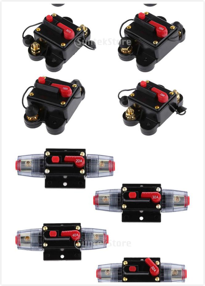 Manual Reset Circuit Breaker 12v/24v Car Auto Boat Audio Fuse Holder