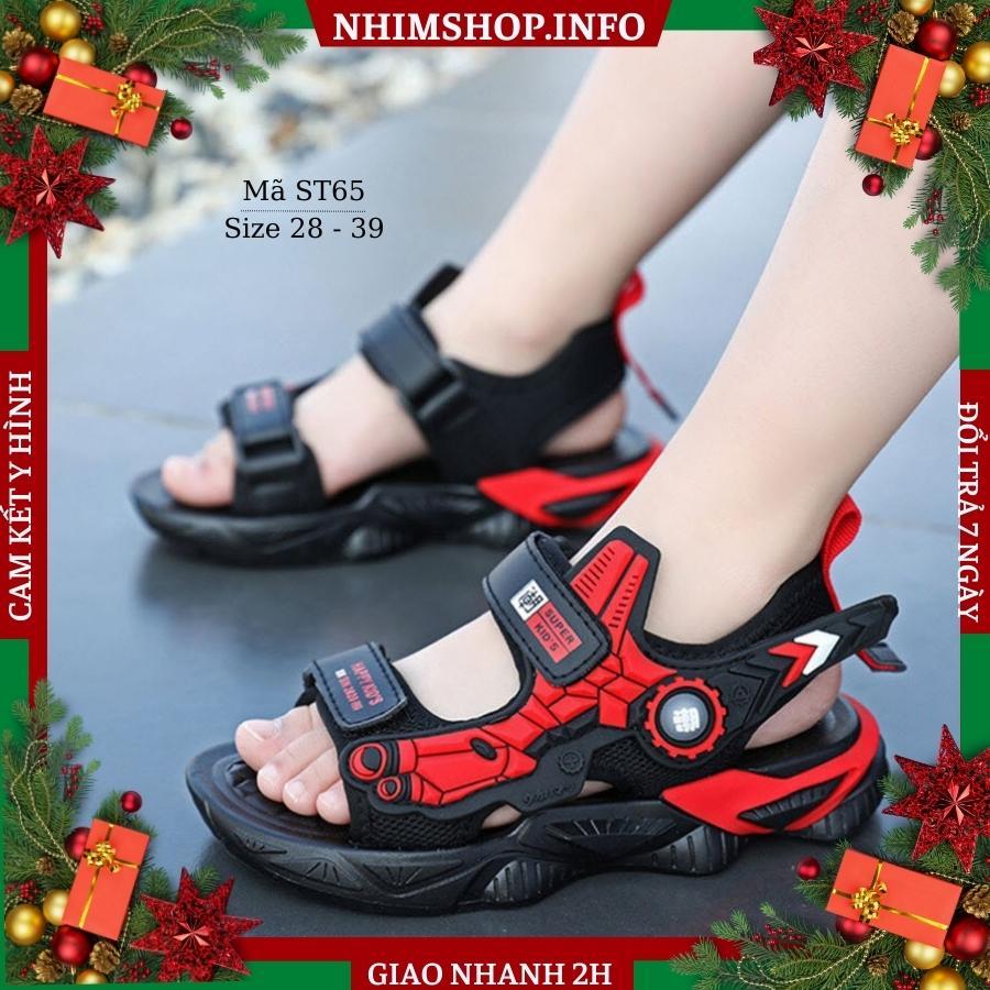 Sandal bé trai siêu nhân thể thao êm bền dép có quai hậu phù hợp cho trẻ em nam 4 5 6 7 đến 12 tuổi đi học đi biển ST65