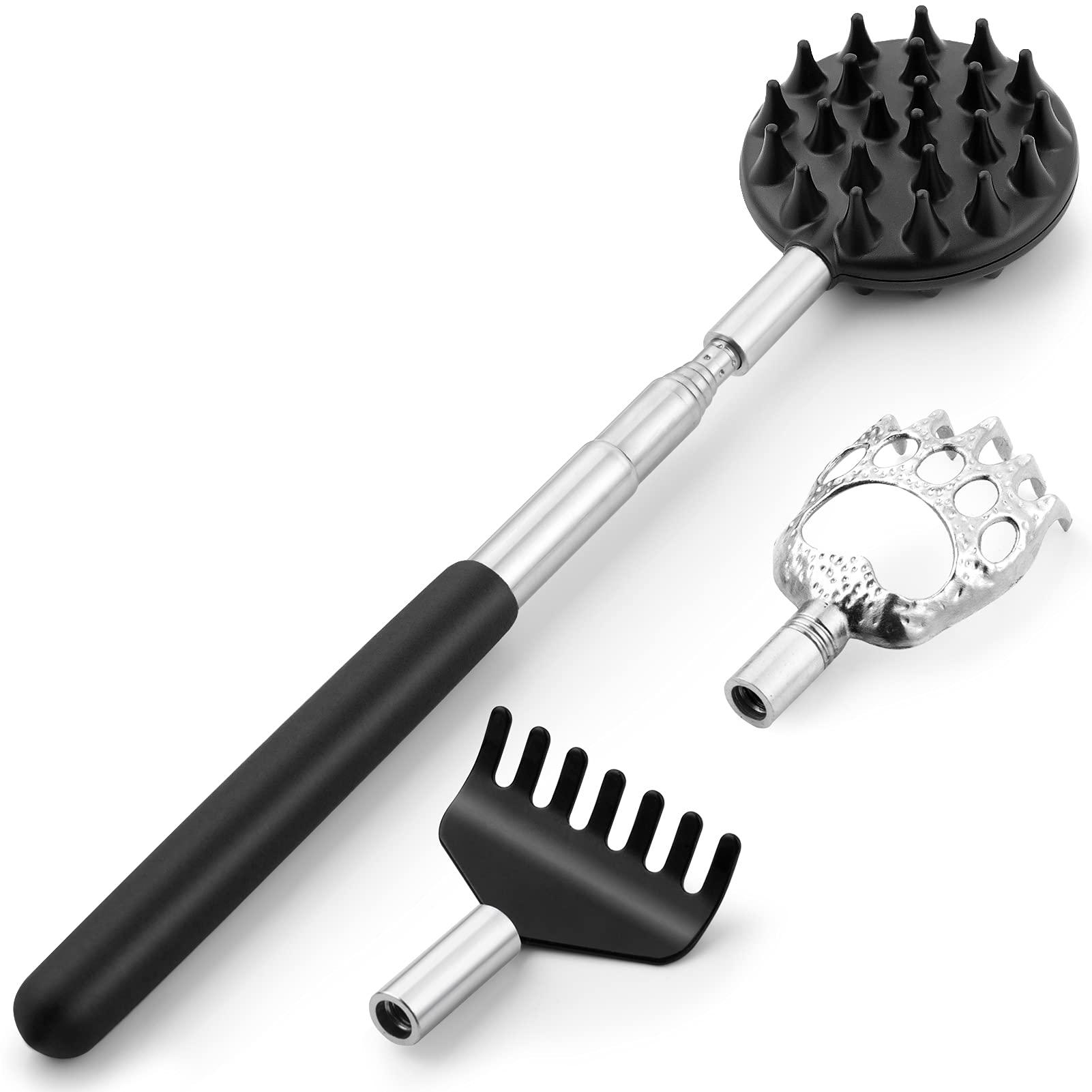 Từ cực đến 76,5 cm của cực kính thiên văn bằng thép không gỉ với 3 mảnh đầu có thể tháo rời, tay cầm bền vững, xử lý vết xước lưng cho lưng và đầu, giảm đau ngay lập tức khỏi ngứa