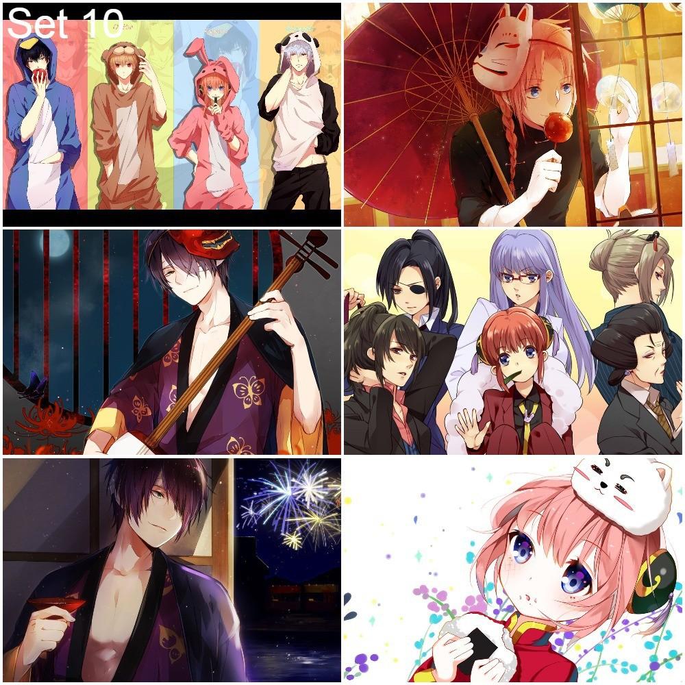 Bộ 6 Áp phích - Poster Anime Gintama - Linh hồn bạc - A3, A4, A5