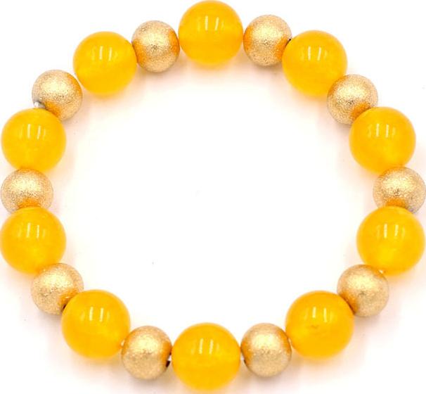 Chuỗi tay đá thạch anh vàng 10 ly VTAVHVT1 - hợp mệnh Kim, mệnh Thổ